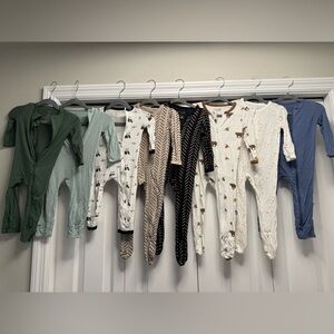 Lot of 8 - Kyte Baby Rompers and Footies - Size 6-12